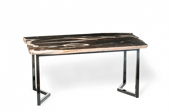 Большие столы, большой дизайнерский стол Обеденный стол БИНТАУ 381101 из окаменелого дерева - фотография №1