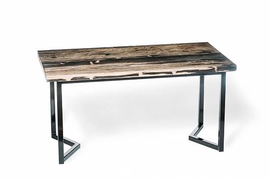 Большие столы, большой дизайнерский стол Журнальный стол СОЛАР 381376 из окаменелого дерева - фотография №1