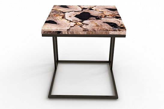 Кофейные столы, стол Журнальный стол БОРНЕО 381542 из окаменелого дерева - фотография №1